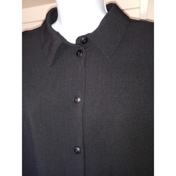 ALLISON DALEY Blouse - 16 Point Collar, 3/4 Sleeves Button Up Shirt - Picture 3 of 11